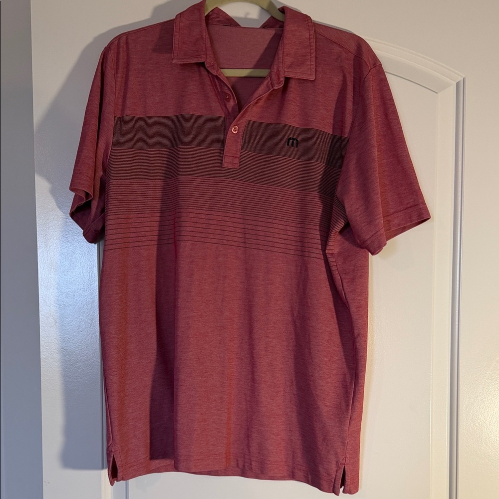 Travis Mathew Red Polo Shirt with Logo